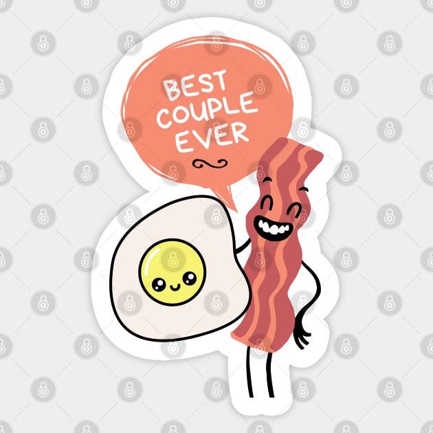 I love bacon valetine Sticker by thegoldenyears